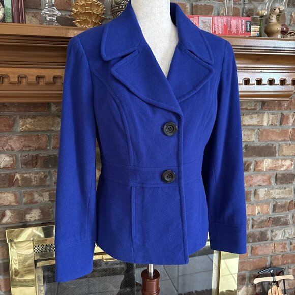 East 5th Jackets & Blazers - East 5th Ave Blue Lined Wool Blend Jacket Size Small Pea coat
